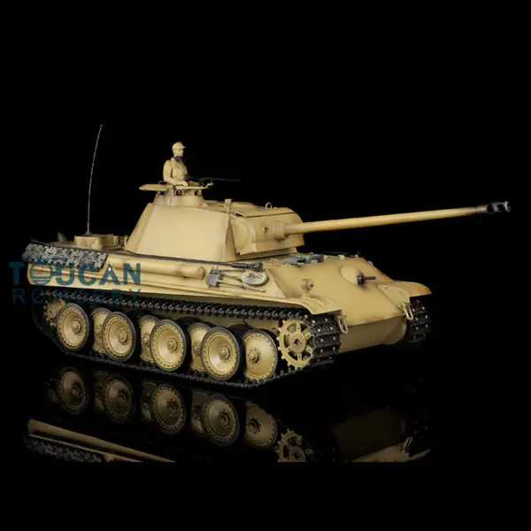 Henglong 1/16 RC Tank 7.0 3879 Customized German Tank Panther G RTR Tank w/ 360Degrees Rotating Turret Barrel Recoil Metal Road Wheel