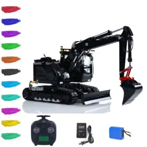 Customized CUTModel 1/14 RC Hydraulic Excavator LR 914 Metal Remote Control Digger Model 5ways Valve RTR Construction Car ST8 Radio Battery