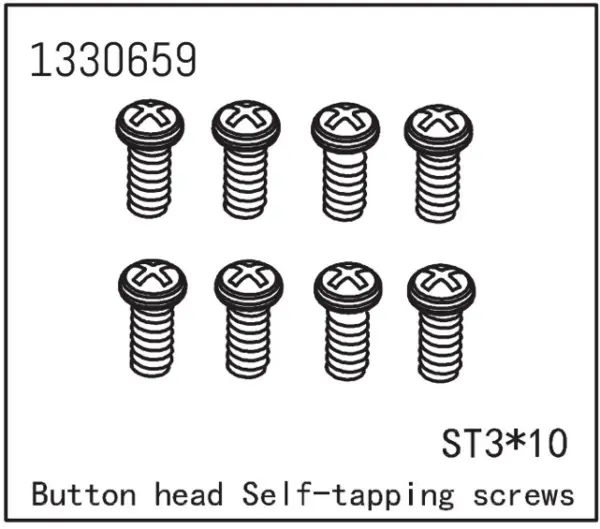 Button Head Self-Tapping Screws St3*10 (8)