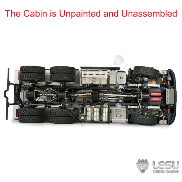 1/14 LESU 6x6 RC Hydraulic Metal Dumper Tipper Sound Light System Chassis Bucket Unpainted Unassembled Cabin Body VM Truck