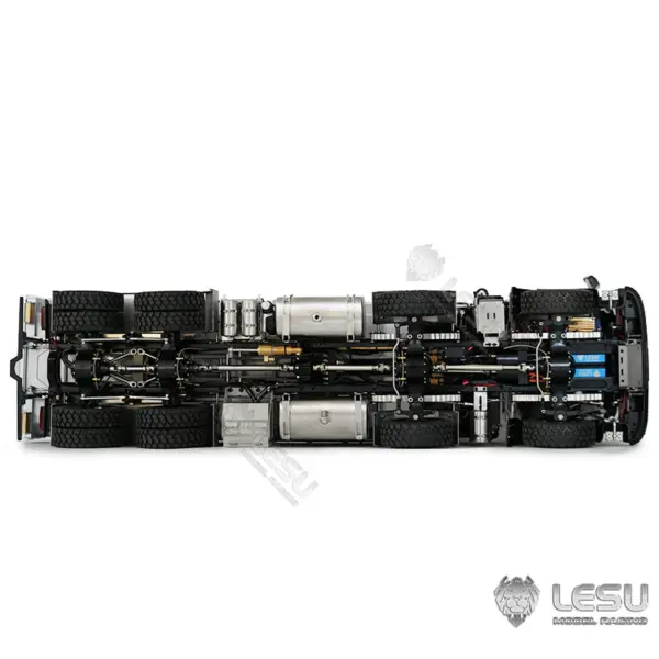 2Speed LESU Remote Control Hydraulic Roll on off Dumper Crane 1/14 RC Tipper Lock Differential Axle Metal 8X8 Chassis Gerabox