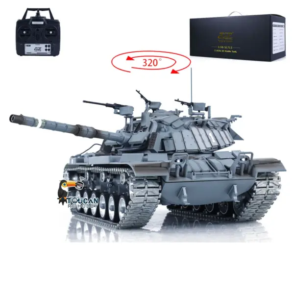 1/16 Tongde Israel RC Panzer Remote Control Infrared Battle Tanks Military Model M60W ERA Painted Car 320 Rotation BB Shooting DIY