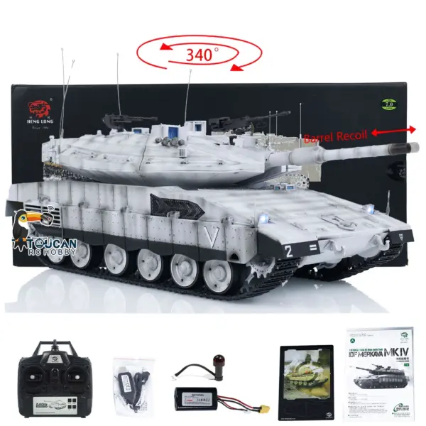 Heng Long Plastic RC Main Battle Tank 1/16 IDF Merkava MK IV 3958 Remote Control Panzer Military Vehicles BB Combating