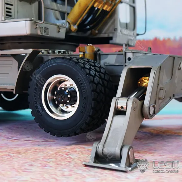 1/14 LESU RC Metal Hydraulic Aoue ET30H Wheeled Excavator Model Pump Cabin Sticker Display Grapple Ripper Bucket Scraper Compactor