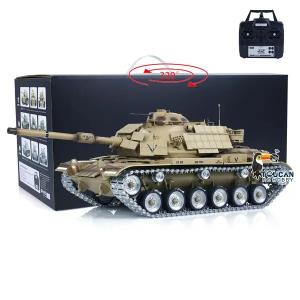 Tongde 1/16 RC Battle Tank M60A1 ERA USA Remote Control Armored Vehicle BB Infrared Battle Toy RTR 320 Degrees Model