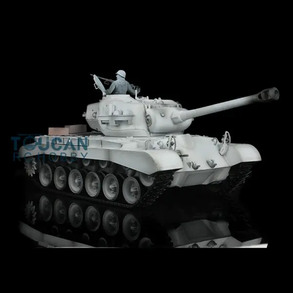 Henglong 1/16 7.0 Radio Control Tank 3838 USA M26 Pershing RTR RC Tank W/ 360Degrees Rotating Turret Engine Sound Smoking Gearbox