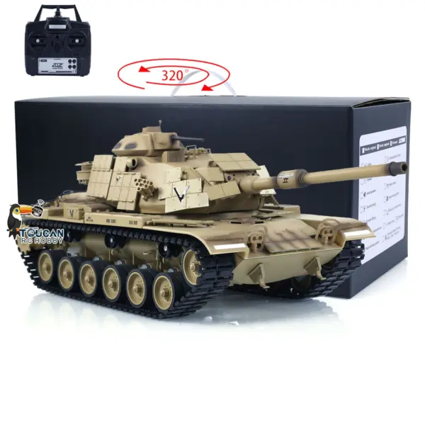 Tongde Model 1/16 RC Battle Tank M60A1 ERA USA Remote Control Panzer Armored Hobby Model Sound BB Unit Assembled