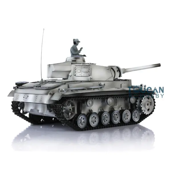 Henglong 1/16 RC Tank 7.0 Plastic Panzer III L 3848 Remote Control Tank w/ 360Degrees Rotating Turret FPV Steel Gearbox Smoking