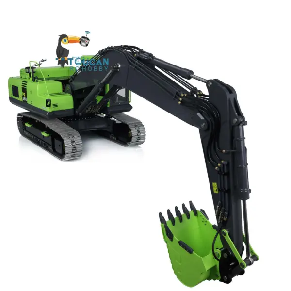 LESU 1/14 PC360 RC Hydraulic Excavator Metal Tracks Ripper Pump Grab Bucket fork Bucket Crusher Trailer Digging Tool Rack