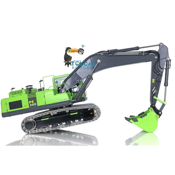LESU 1/14 PC360 RC Hydraulic Excavator Metal Tracks Ripper Pump Grab Bucket fork Bucket Crusher Trailer Digging Tool Rack