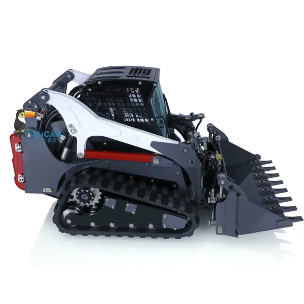 LESU 1/14 RC Metal Hydraulic Aoue-LT5 Tracked Skid-Steer Loader DIY Model Trailer Plate Rear Light Tracks Brush Cleaner Shovel