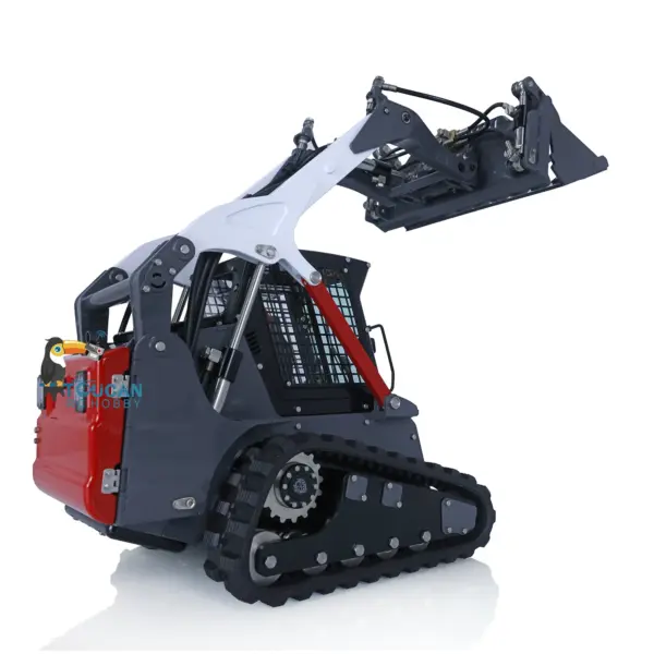 LESU 1/14 RC Metal Hydraulic Aoue-LT5 Tracked Skid-Steer Loader DIY Model Trailer Plate Rear Light Tracks Brush Cleaner Shovel