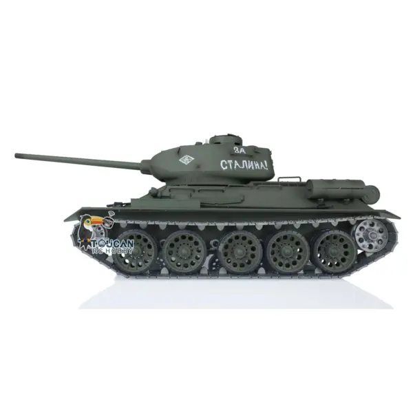 2.4Ghz Henglong 1:16 7.0 Upgraded Soviet T34-85 RTR RC Tank 3909 360Degrees Turret Electric Model Metal Tracks Sprockets