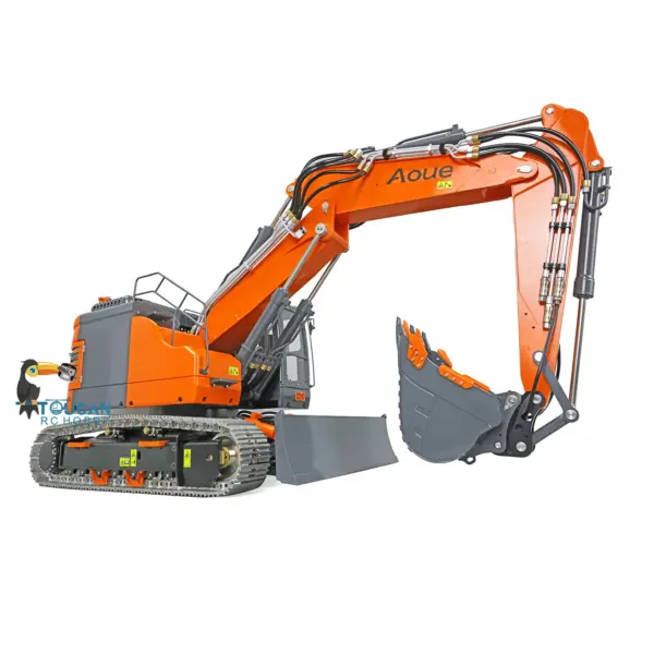 LESU 1/14 Metal Hydraulic RC Excavator Aoue ET26L Three-Section Arm Tracks Pump Fence Liquid Crystal Display Selector Grab Bucket