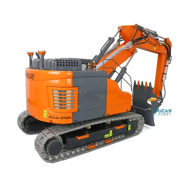LESU 1/14 Metal Hydraulic RC Excavator Aoue ET26L Three-Section Arm Tracks Pump Fence Liquid Crystal Display Selector Grab Bucket