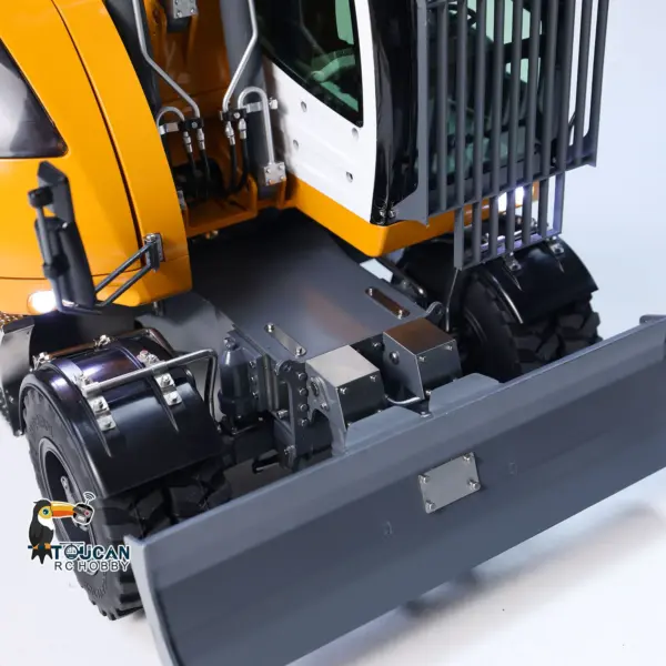 1/14 Metal RC Hydraulic Wheeled Excavator LR914 4*4 8ways Valve RTR Digger Toy Axle Lock Flysky PL18EV Lite Light Sound Mudguard Manual Quick Release Tail hook