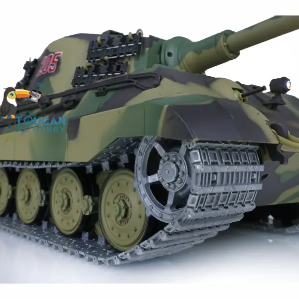 2.4Ghz Henglong 1:16 7.0 German King Tiger RTR RC Tank 3888A Model Metal Tracks 340 Degree Turret Steel Driving Gearbox