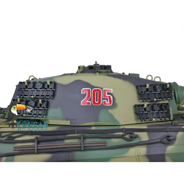 2.4Ghz Henglong 1:16 7.0 German King Tiger RTR RC Tank 3888A Model Metal Tracks 340 Degree Turret Steel Driving Gearbox