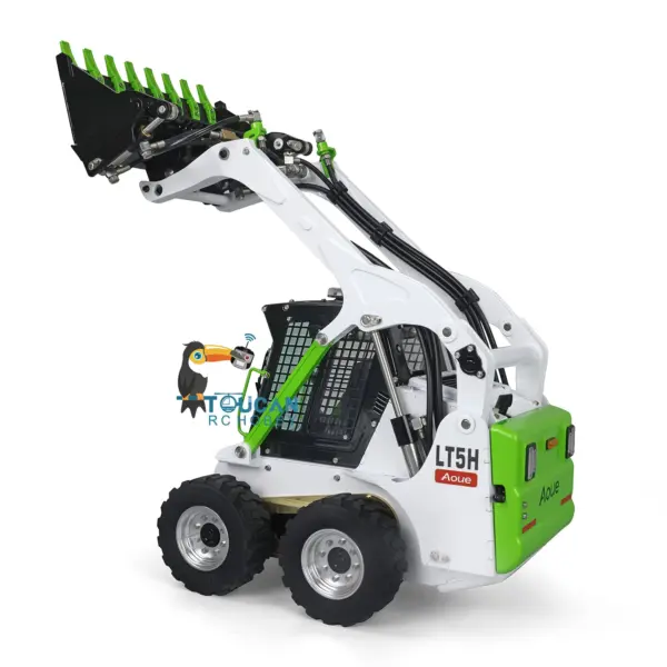 LESU 1/14 Metal Wheeled Skid-Steer Hydraulic RC Loader Aoue LT5H I6S RTR Painted Ripper Scarifier Gripper Sieve Bucket Trailer