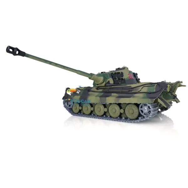 2.4Ghz Henglong 1:16 7.0 German King Tiger RTR RC Tank 3888A Model Metal Tracks 340 Degree Turret Steel Driving Gearbox