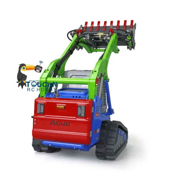 LESU 1/14 RC Metal Hydraulic Aoue-LT5 Tracked Skid-Steer Loader DIY Model Trailer Plate Rear Light Tracks Brush Cleaner Shovel
