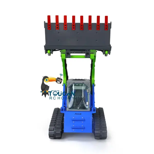 LESU 1/14 RC Metal Hydraulic Aoue-LT5 Tracked Skid-Steer Loader DIY Model Trailer Plate Rear Light Tracks Brush Cleaner Shovel