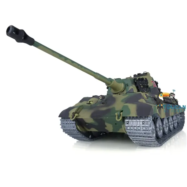Henglong 1/16 RC Tank 3888A 7.0 King Tiger Remote Control Tank 360 Degrees Rotating Turret Metal Road Wheel Barrel Recoil
