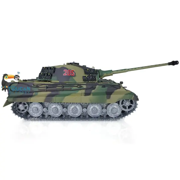 Henglong 1/16 RC Tank 3888A 7.0 King Tiger Remote Control Tank 360 Degrees Rotating Turret Metal Road Wheel Barrel Recoil