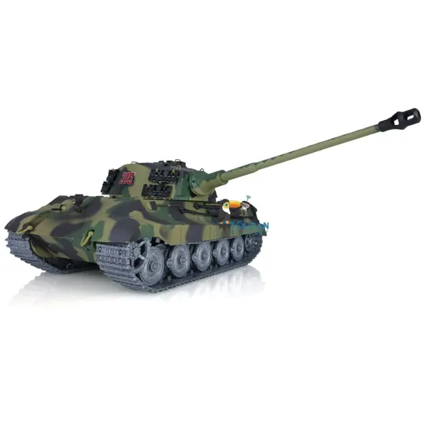 Henglong 1/16 RC Tank 3888A 7.0 King Tiger Remote Control Tank 360 Degrees Rotating Turret Metal Road Wheel Barrel Recoil