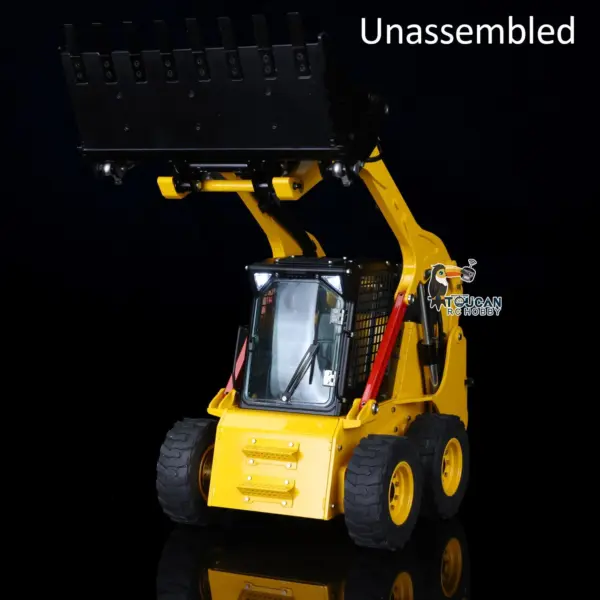 Customized 1/14 LESU Metal Aoue-LT5H Wheeled Skid-Steer Loader RC Hydraulic DIY Model Sound Light Tyres Hubs fork Bucket Gripper Blade Shovel