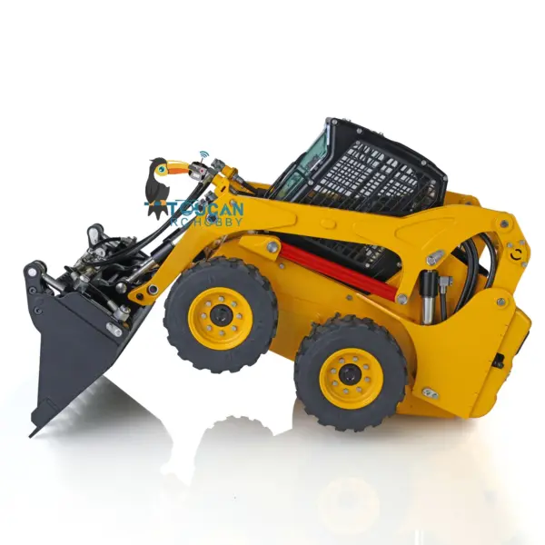 Customized 1/14 LESU Metal Aoue-LT5H Wheeled Skid-Steer Loader RC Hydraulic DIY Model Sound Light Tyres Hubs fork Bucket Gripper Blade Shovel
