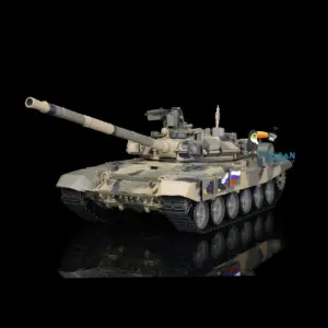 Henglong 1/16 Scale7.0 Plastic Russian T90 RTR RC Tank 3938 W/ 360Degrees Turret Red Eyes Infrared Fighting System BB Shooting Gearbox