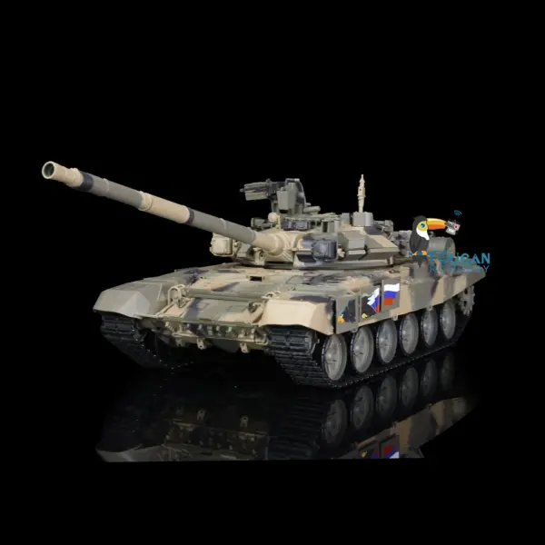 Henglong 1/16 Scale7.0 Plastic Russian T90 RTR RC Tank 3938 W/ 360Degrees Turret Red Eyes Infrared Fighting System BB Shooting Gearbox
