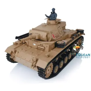 2.4G Henglong 1/16 Scale 7.0 Plastic German Panzer III H Ready To Run Remote Control Battle Tank Model 3849 Battery