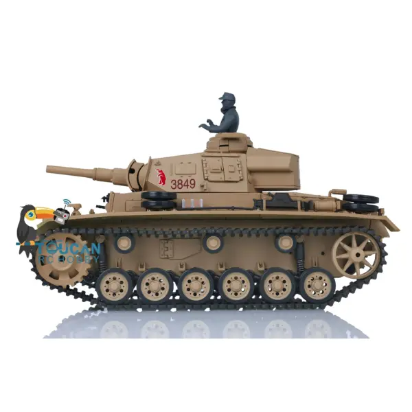 2.4G Henglong 1/16 Scale 7.0 Plastic German Panzer III H Ready To Run Remote Control Battle Tank Model 3849 Battery