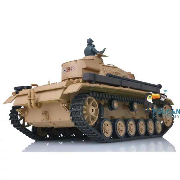 2.4G Henglong 1/16 Scale 7.0 Plastic German Panzer III H Ready To Run Remote Control Battle Tank Model 3849 Battery