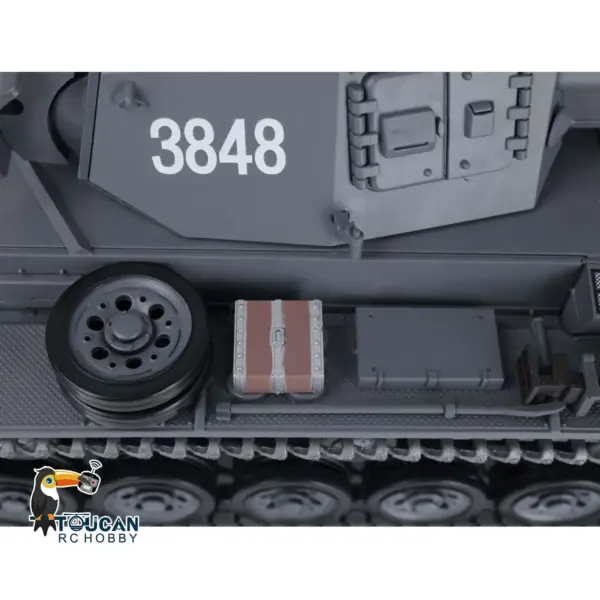 Henglong 1/16 Upgraded German Tank 3848 RC Tank Panzer III L 7.0 w/ 360Degrees Rotating Turret 2 Sounds for Radio Control Tank for