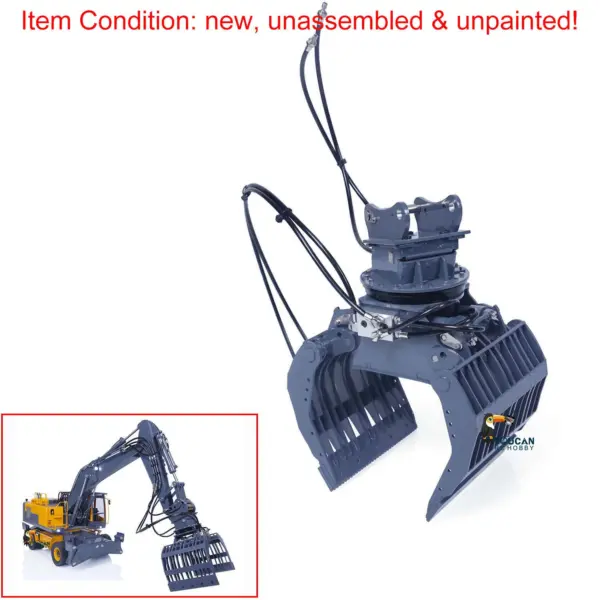 LESU Painted 1/14 Metal Aoue ET26L Hydraulic RC Excavator Three-section Ripper Bucket Tree Digging Tool Compactor Trailer Crusher