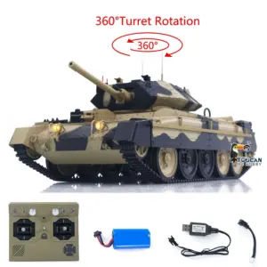 1/16 2.4G RC Military Tank CoolBank Crusader MK III Wireless Control Battle Tank Model 360??Turret Rotary Smoke Sound Lights RTR