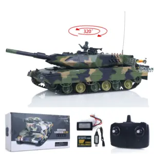 HengLong 3809 2.4GHz 1/24 RC Tank Leopard 2 A5 Remote Control Battle Tank Model BB Infrared Battle Spray Water Battery Radio