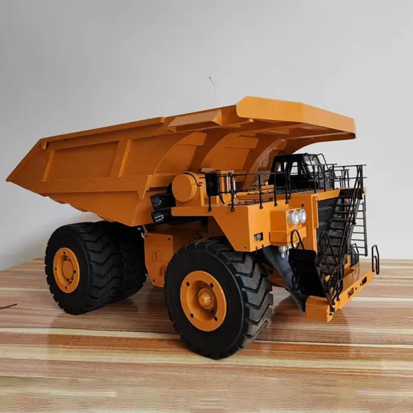1/20 Metal RC Hydraulic Mine Truck 793D Assembled Dumper Servo Motor I6X Radio Lights Warning Sound System Car Model