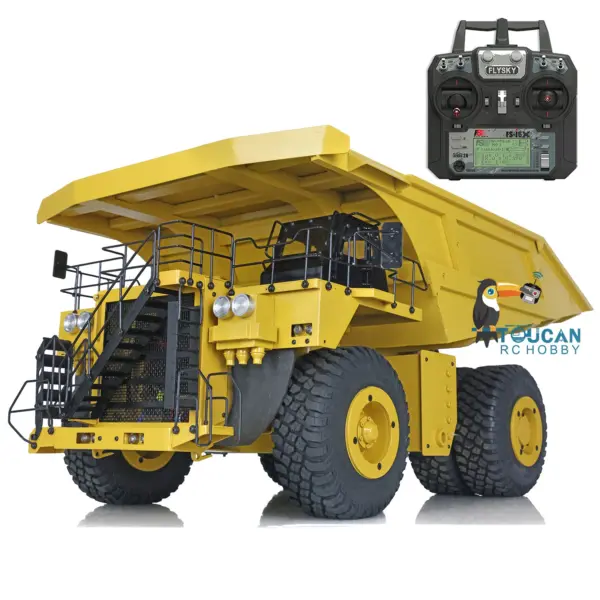 1/20 793D Radio Controlled Miner Truck Assembled Painted Metal Hydraulic System Dumper Car Model I6X Radio Warning Lights
