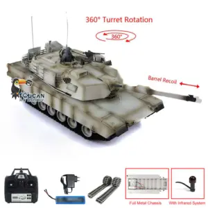HengLong 1/16 Factory Original Refitted Painted RC Tank Metal Chassis Plastic Uppper Hull RTR 3918 M1A3 Abrams Hobby Models