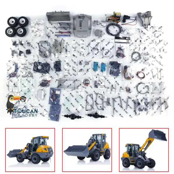 LESU Metal 1/14 RC Hydraulic Loader AOUE-MCL8 Aluminum Alloy Remote Control Car Hobby Model Construction Vehicle Toy Kits Sound Light System ESC Motor Servo
