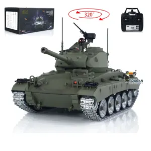 Tongde M24 Chaffee 1/16 RC Light Tank Infrared Combating System Military Model Barrel Recoil Metal Upgraded Wheels Gearbox 320