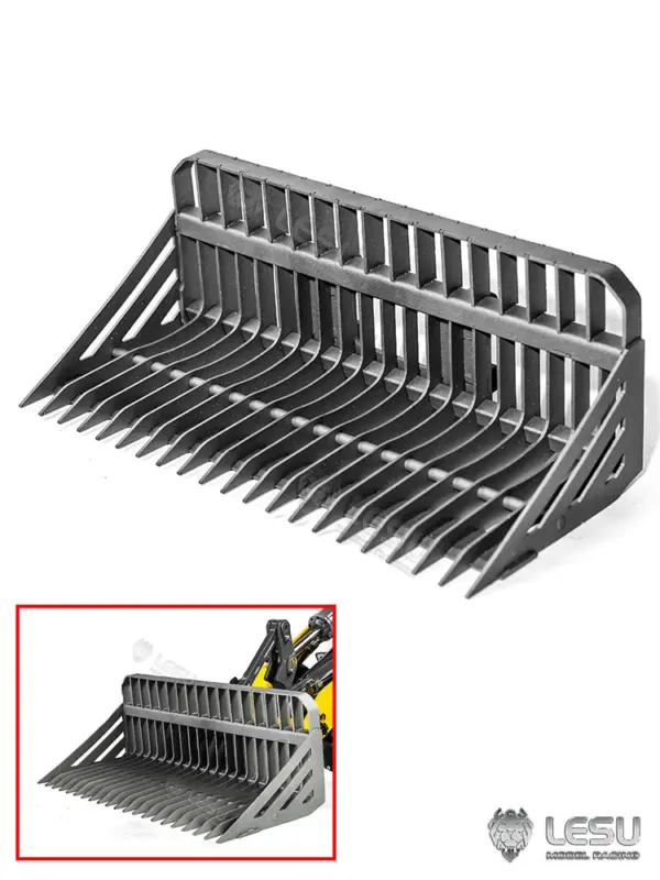 LESU 1/14 RC Loader AOUE MCL8 ST8 Remote Control Car Hydraulic Dozer Shovel Metal Sieve Shovel Rake Bucket Gripper RTR Sound Light