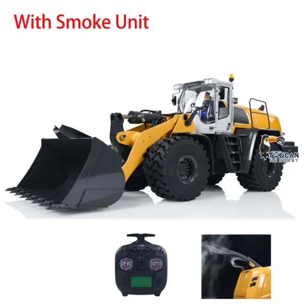 XDRC Metal 1/14 RC Hydraulic Equipment Loader 580 Remote Controlled Engineering Vehicle DIY Model Smoke Sound Light