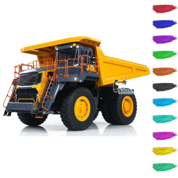 LESU 1/16 Heavy Metal Hydraulic Mining Car Dumper Bogie RC Mine Truck Aoue R100E Model Gift Motor ESC Servo Light System Model DIY