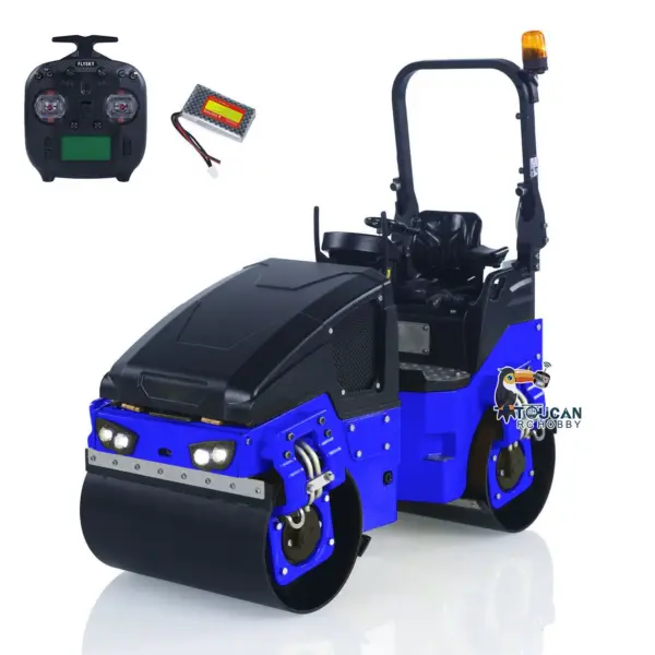 1/14 Metal RC Electric Road Roller BW120AD Ready-to-Run Remote Control Construction Vehicle Model Flysky ST8 Radio Battery Lights System Motor ESC RTR