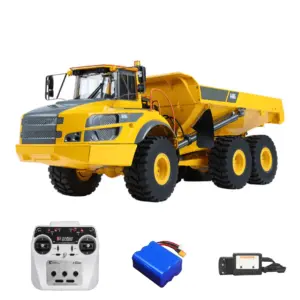 Metal DoubleE 1/16 Remote Control Articulated Dumper 6WD Electric Remote Control Truck Model 10KG Load Capacity Openable Door
